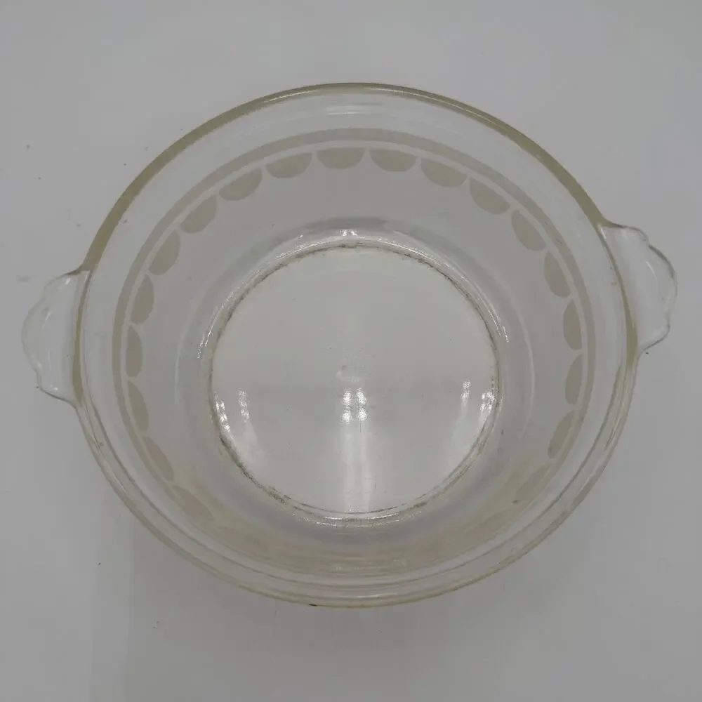 Vintage PYREX Etched Casserole Dish Half Moon Pattern 023-623B 1935-1938 8
